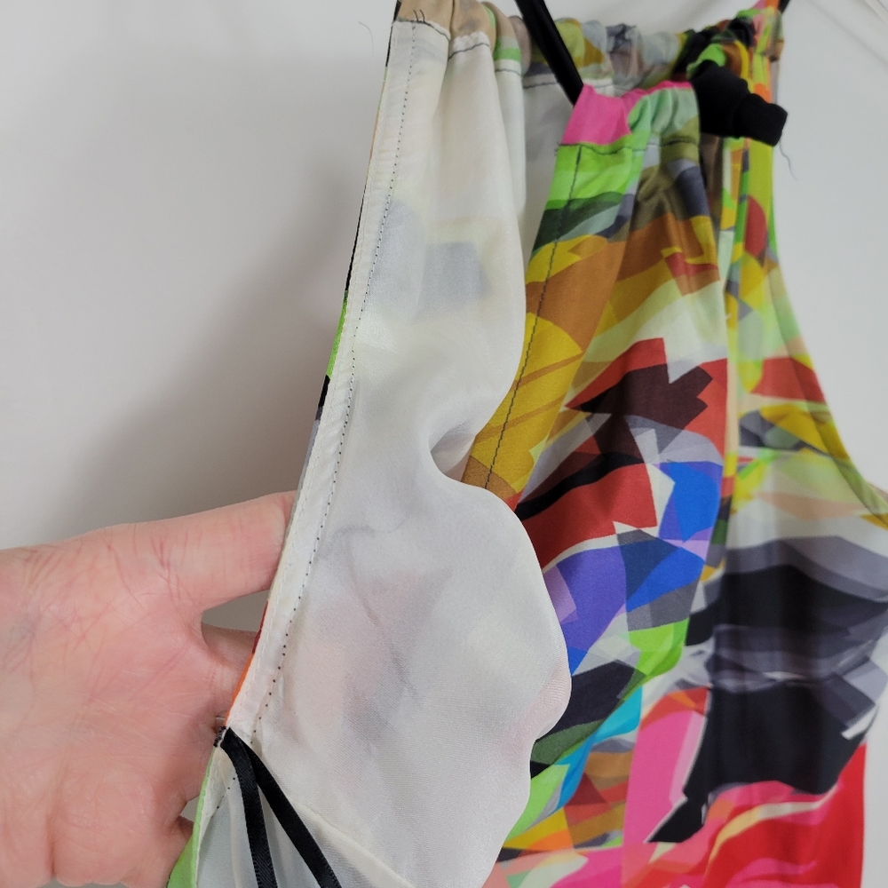 Trina Turk Multi Silk Printed Halter Neck Dress - Picture 12 of 13